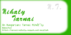 mihaly tarnai business card